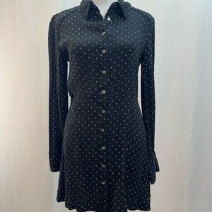 Free People Black Dress with White Polka Dots S